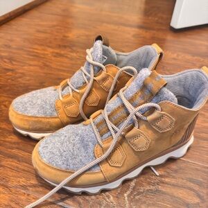 Sorel Boots in Gray and Tan